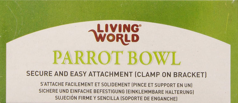 Living World Stainless Steel No-Spill Parrot Dish with Clamp
