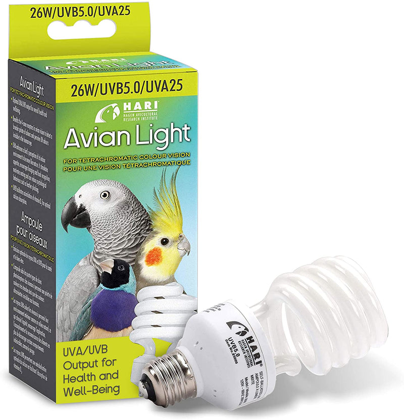 HARI Compact Fluorescent Avian Light UVA/UVB - 26 W Good for All Birds - 85000
