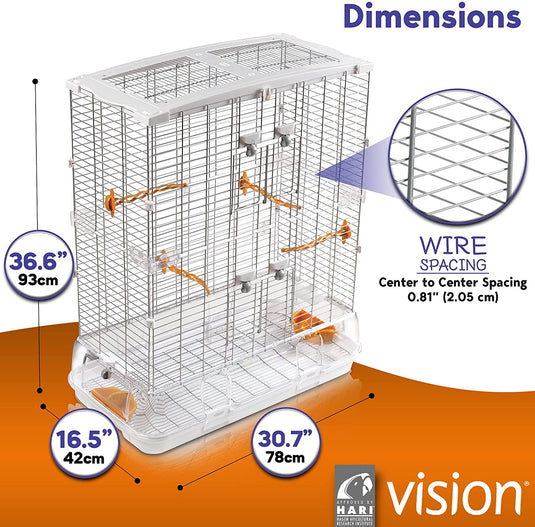 Hagen Vision Bird Cage Large - Single L01 / Double L02