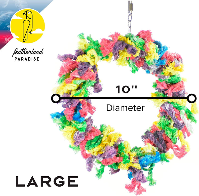 Featherland Paradise Cotton Preen Wreath Parrot Toy SM-MED-LG
