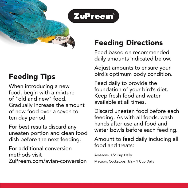 ZuPreem FruitBlend Daily Nutrition Large Parrot Pellet
