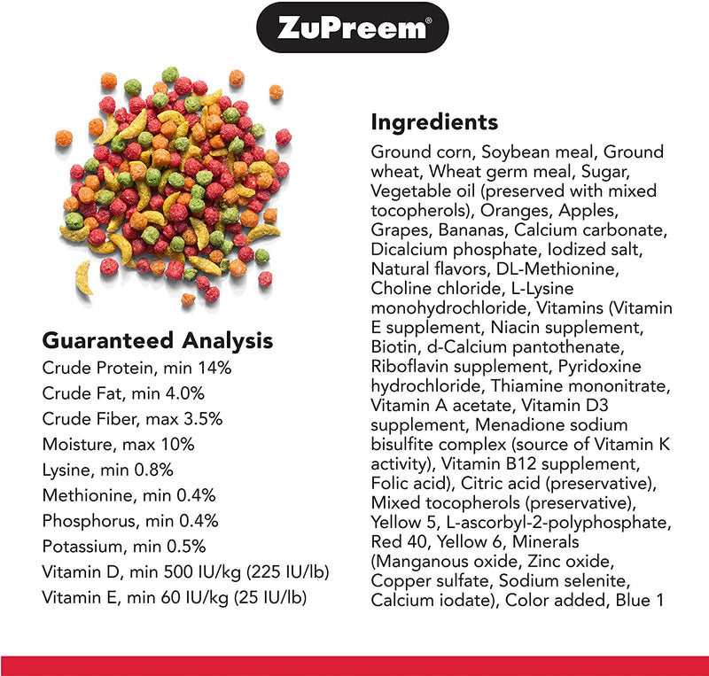 ZuPreem FruitBlend Daily Nutrition Medium Bird Pellet
