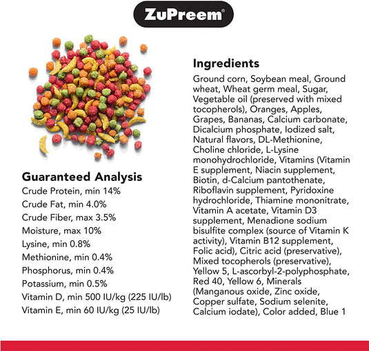 ZuPreem FruitBlend Daily Nutrition Medium Bird Pellet