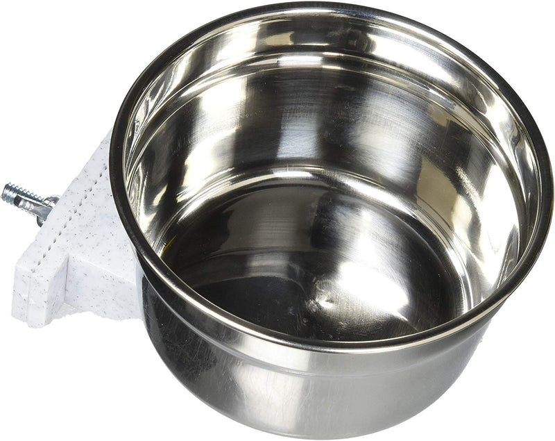 Lixit Stainless Steel Cage Crock Bowl With Bracket - Exotic Wings and Pet Things
