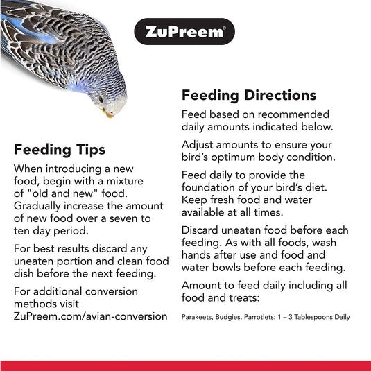 ZuPreem FruitBlend Daily Nutrition Small Bird Pellet