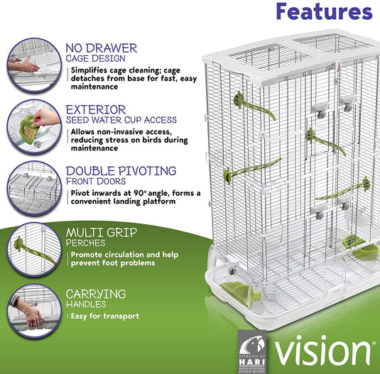 Hagen Vision Bird Cage Medium - Single M01 / Double M02