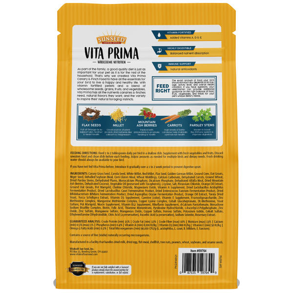 Sunseed Vita Prima Canary & Finch Food 2 lb
