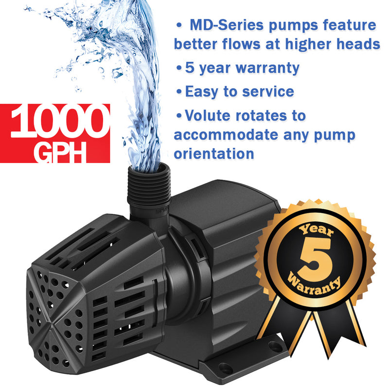 MD-Series Magnetic Induction Pond Pump - Up To 1000 U.S. Gal
