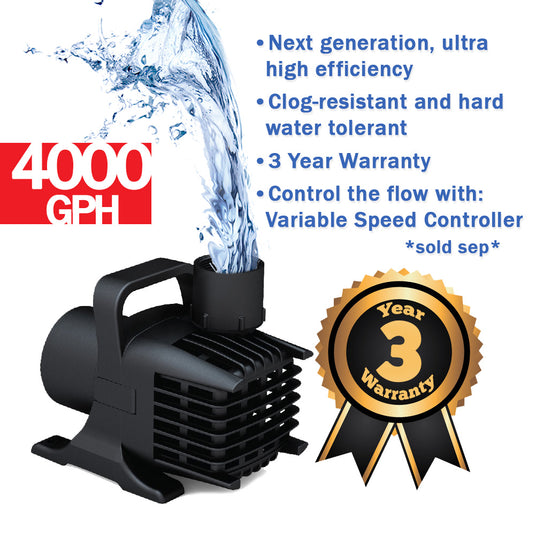 Tidal Wave Asynchronous Pond Pump - Up To 4000 U.S. Gal