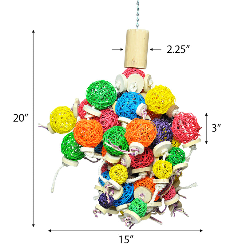 A&E Cage Co. Small Ball Thing Chew & Shred Extra Large Bird Toy
