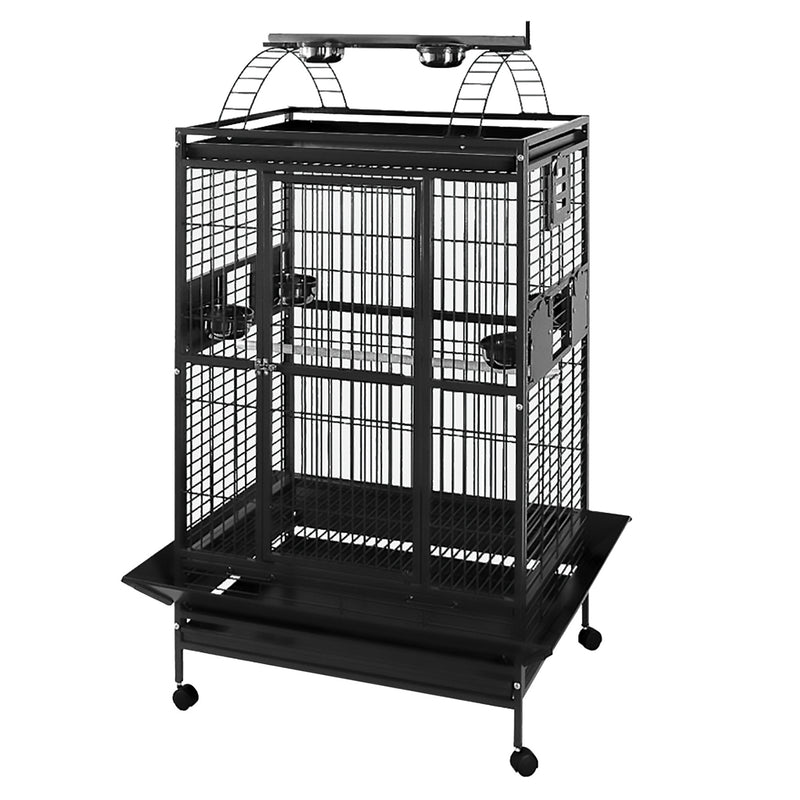 HARI Playtop Parrot Cage - Silver Antique Black - 91 L x 71 W x 174 H cm (36 x 28 x 68.5 in)
