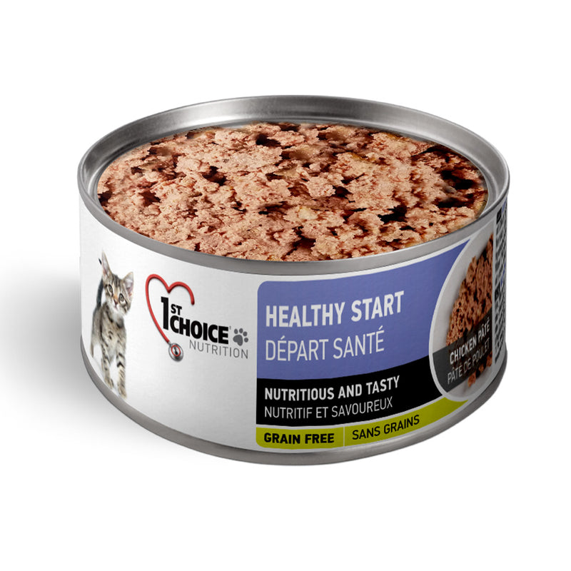 1st Choice Healthy Start Grain Free Chicken Pate Wet Kitten Food 24x156g
