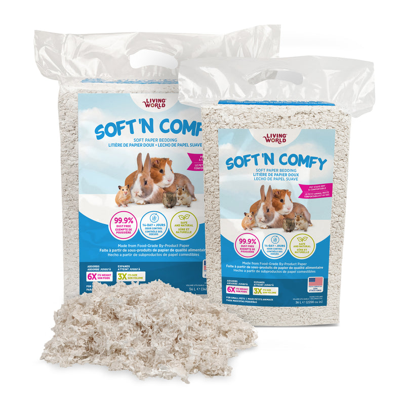 Living World Soft 'N Comfy Small Animal Paper Bedding - White
