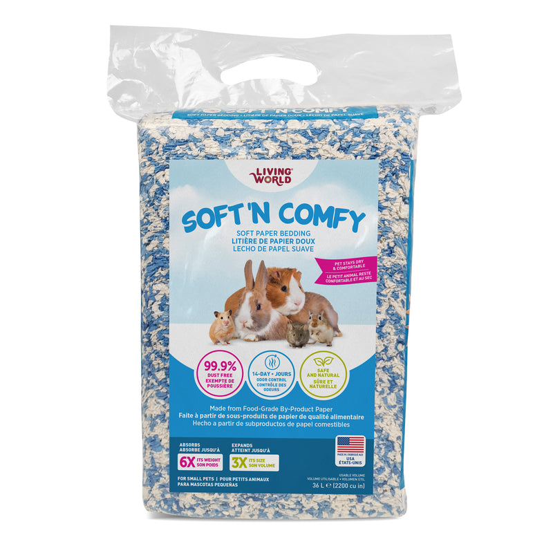 Living World Soft 'N Comfy Small Animal Paper Bedding - Bi-Colour
