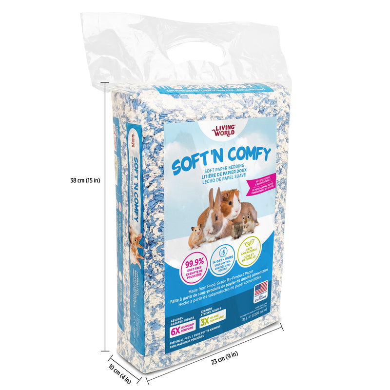 Living World Soft 'N Comfy Small Animal Paper Bedding - Bi-Colour
