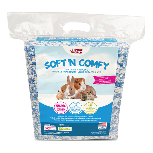 Living World Soft 'N Comfy Small Animal Paper Bedding - Bi-Colour