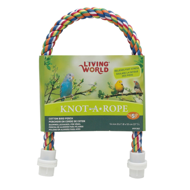 Living World Multi-Coloured Cotton Small Bird Perch - ¾