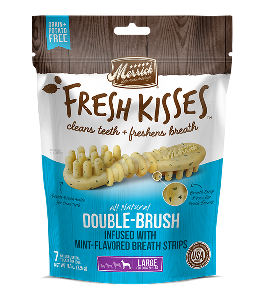 Merrick Fresh Kisses Mint Breath Strips Dental Treat