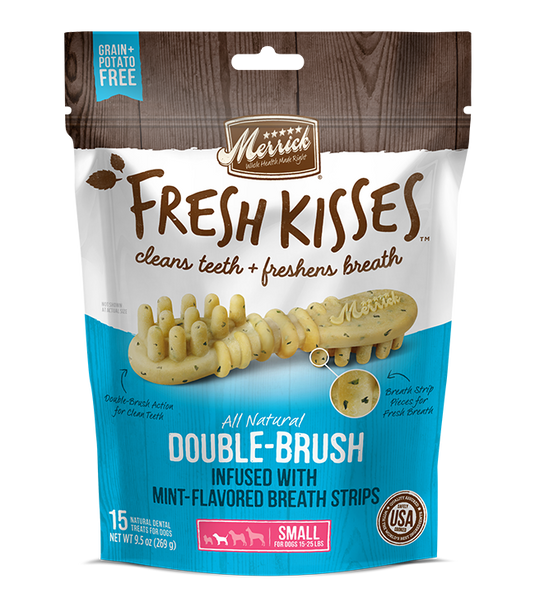 Merrick Fresh Kisses Mint Breath Strips Dental Treat