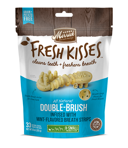 Merrick Fresh Kisses Mint Breath Strips Dental Treat