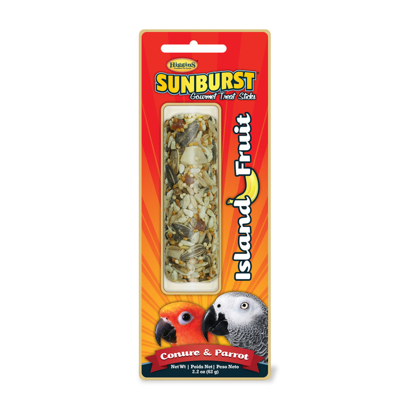 Higgins Sunburst Gourmet Conure & Parrot Island Fruit Treat Stick
