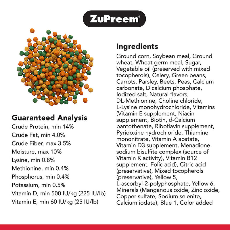 ZuPreem VeggieBlend Daily Nutrition Medium Bird Pellet
