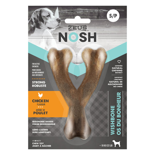 NOSH STRONG Wishbone Chew Bone - Chicken/Bacon SM - MED - LG