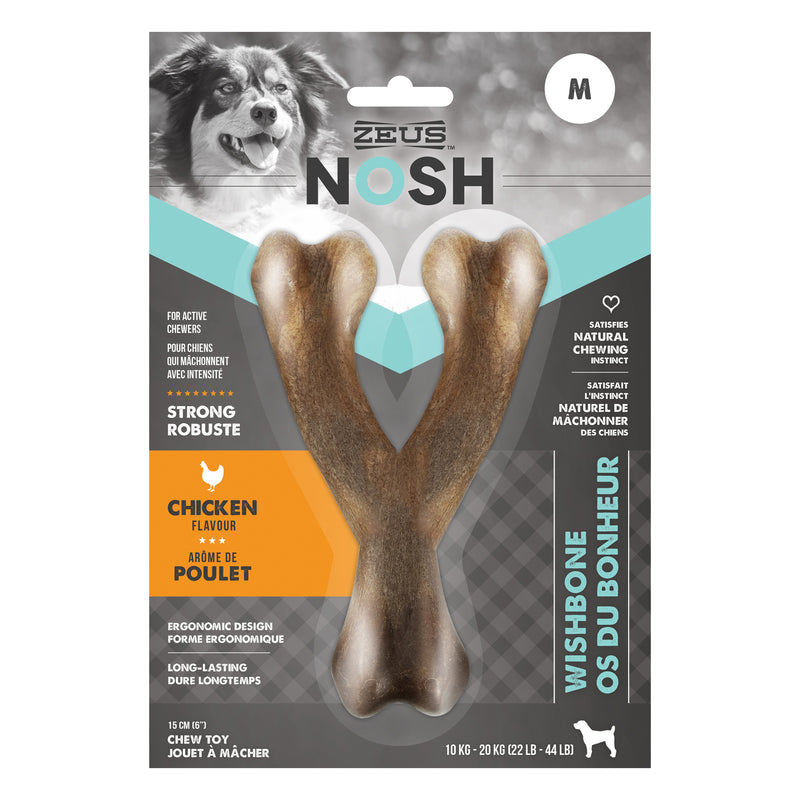 NOSH STRONG Wishbone Chew Bone - Chicken/Bacon SM - MED - LG
