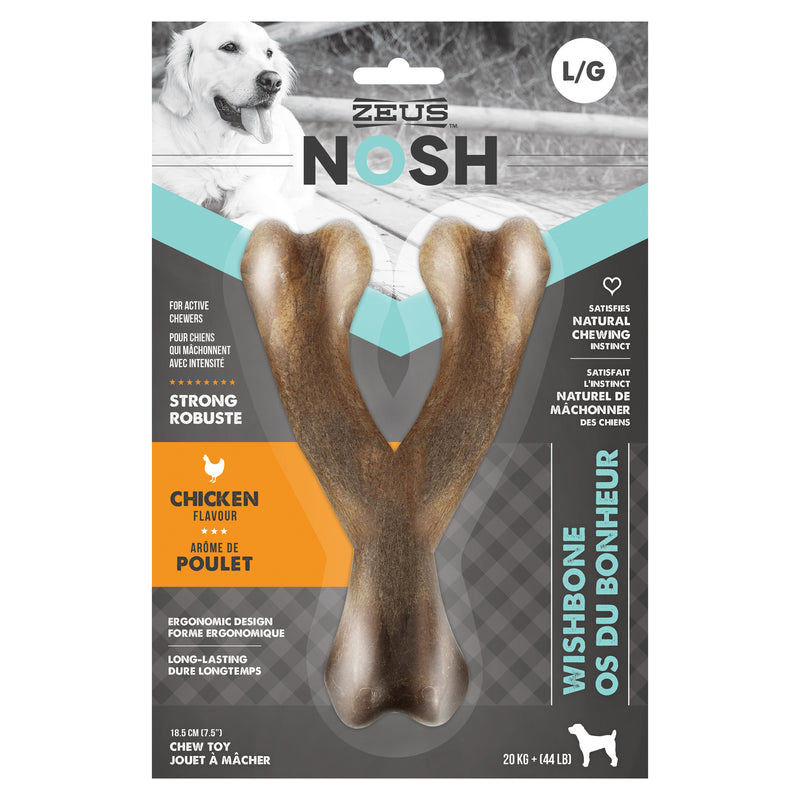 NOSH STRONG Wishbone Chew Bone - Chicken/Bacon SM - MED - LG
