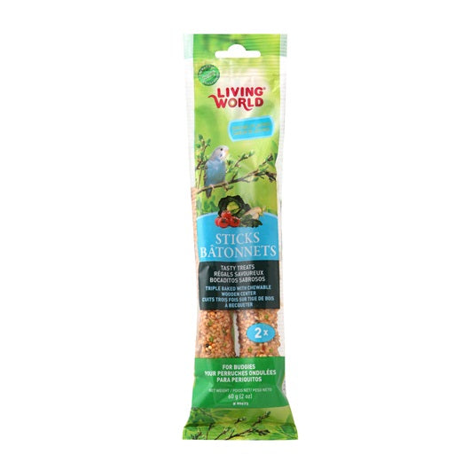 Hagen Living World Budgie Sticks - Vegetable Flavour - 60 g (2 oz) - 2 pack - Exotic Wings and Pet Things
