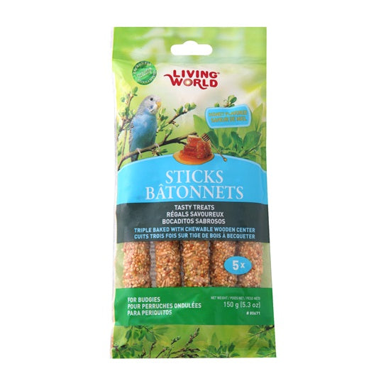 Hagen Living World Budgie Sticks - Honey Flavour (2 Pack / 5 Pack) - Exotic Wings and Pet Things
