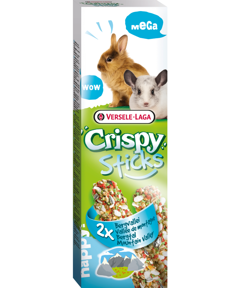 Versele-Laga Crispy Mega Sticks Mountain Valley for Rabbit/Chinchilla 2 Pack - Exotic Wings and Pet Things
