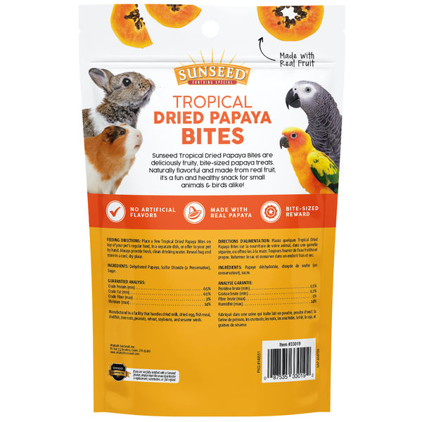 Sunseed Tropical Dried Papaya Bites - 5 oz
