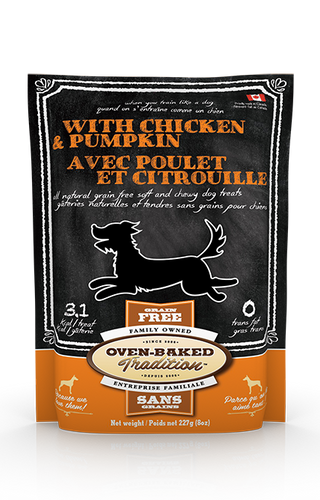 Oven Baked Traditions Grain Free Chicken & Pumpkin Treat - Exotic Wings and Pet Things