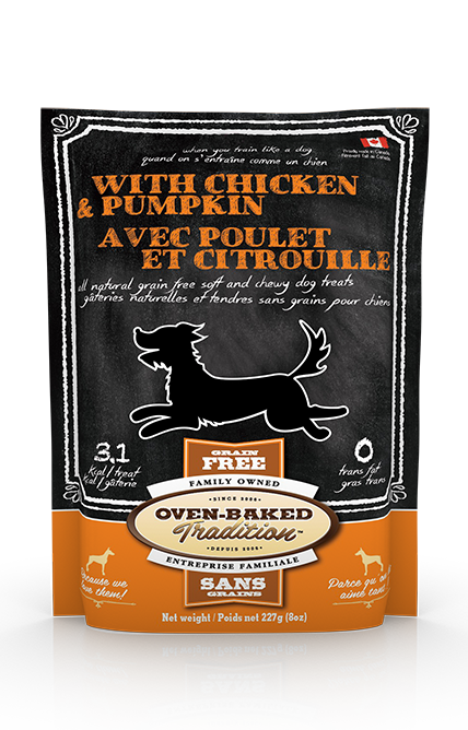 Oven Baked Traditions Grain Free Chicken & Pumpkin Treat - Exotic Wings and Pet Things