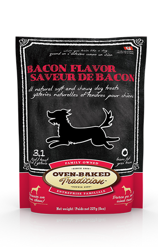Oven Baked Traditions Bacon Treat 8 oz - Exotic Wings and Pet Things
