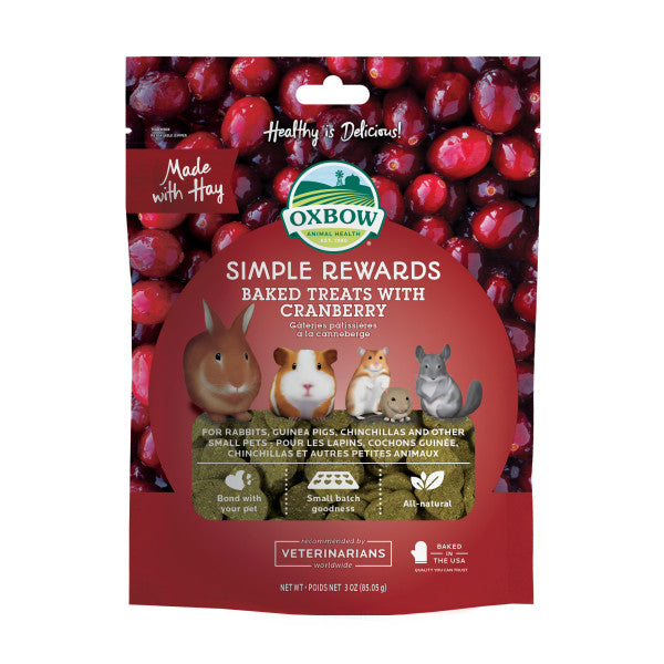 Oxbow Simple Rewards Baked Treat Cranberry
