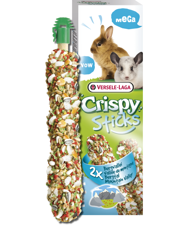 Versele-Laga Crispy Mega Sticks Mountain Valley for Rabbit/Chinchilla 2 Pack - Exotic Wings and Pet Things
