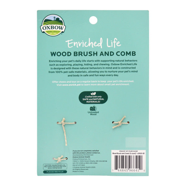 Oxbow Enriched Life Wood Brush & Comb
