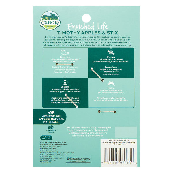 Oxbow Enriched Life Timothy Apple & Stix
