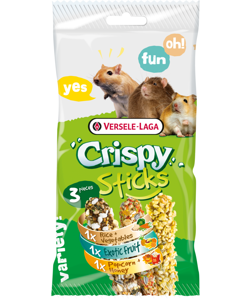 Versele-Laga Crispy Sticks Omnivore 3 Pack for Hamster/Rat/Gerbil/Mouse/Squirrel - Exotic Wings and Pet Things
