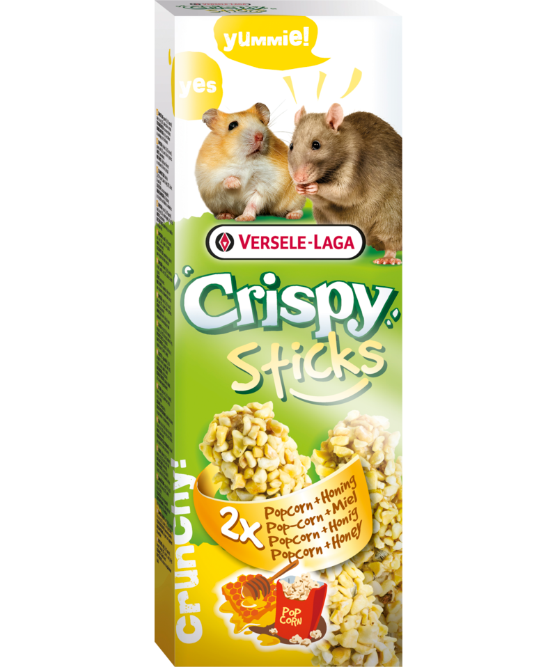 Versele-Laga Crispy Sticks Popcorn & Honey for Hamster/Rat 2 Pack - Exotic Wings and Pet Things
