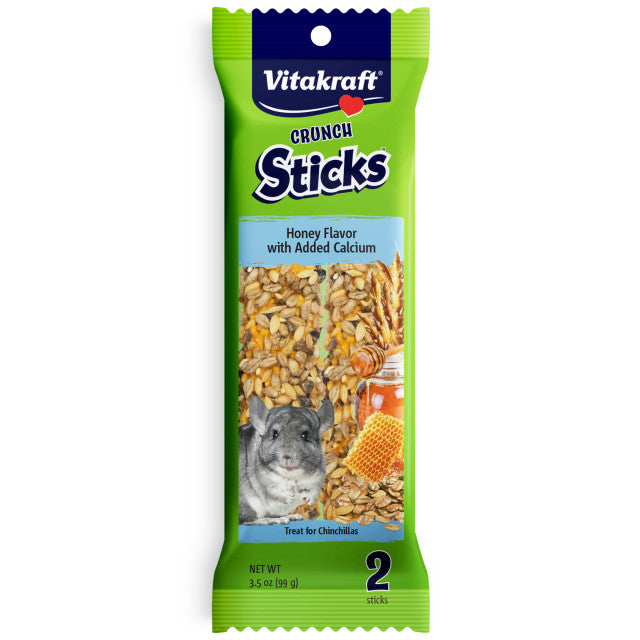 Vitakraft Honey Crunch Sticks w Calcium for Chinchillas 2 pc - Exotic Wings and Pet Things
