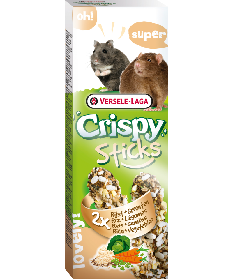 Versele-Laga Crispy Sticks Rice & Vegetables for Hamster/Rat 2 Pack - Exotic Wings and Pet Things
