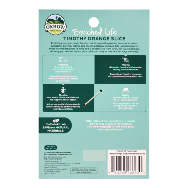 Oxbow Enriched Life Timothy Orange Slice
