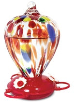 Pinebush Art Glass Hummingbird Feeder - Exotic Wings and Pet Things