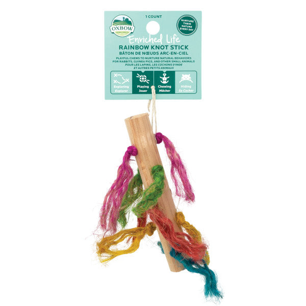 Oxbow Enriched Life Play Pom & Rainbow Knot Stick Basket
