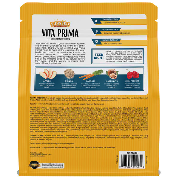 Sunseed Vita Prima Parrot Food
